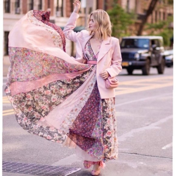 Zara Studio Shimmery Patchwork Maxi Dress